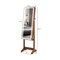 Lockable Jewelry Armoire Standing Cabinet With Lighted Full-length Mirror